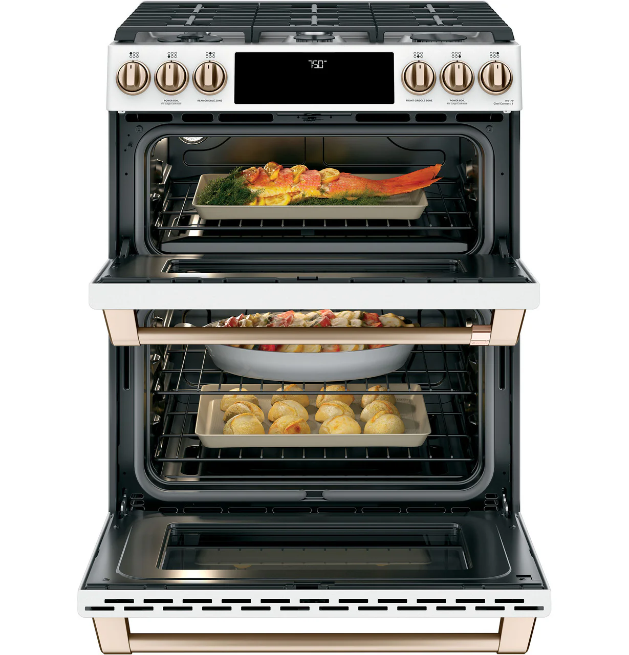CAFÉ™ 30" Smart Slide-In, Front-Control, Gas Double-Oven Range with Convection - Image 9