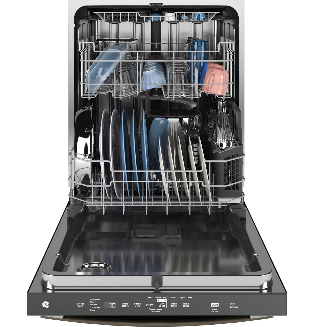 GE GE® ENERGY STAR® Top Control with Stainless Steel Interior Dishwasher with Sanitize Cycle - Image 4