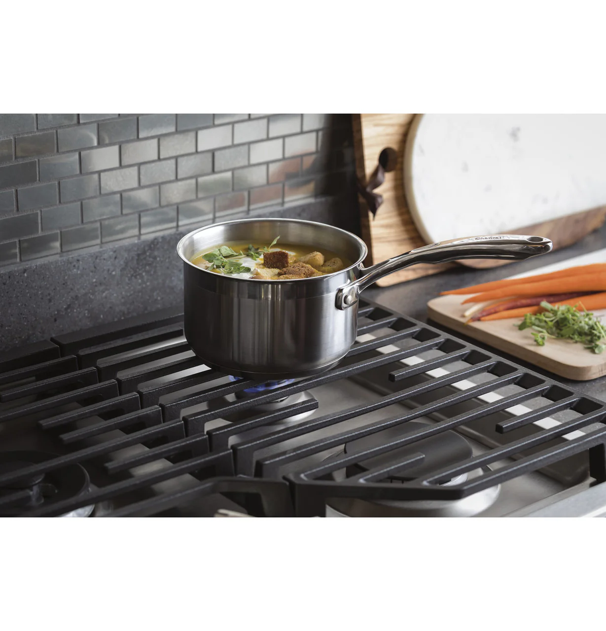 GE Profile™ 36" Built-In Tri-Ring Gas Cooktop with 5 Burners and Included Extra-Large Integrated Griddle - Image 5